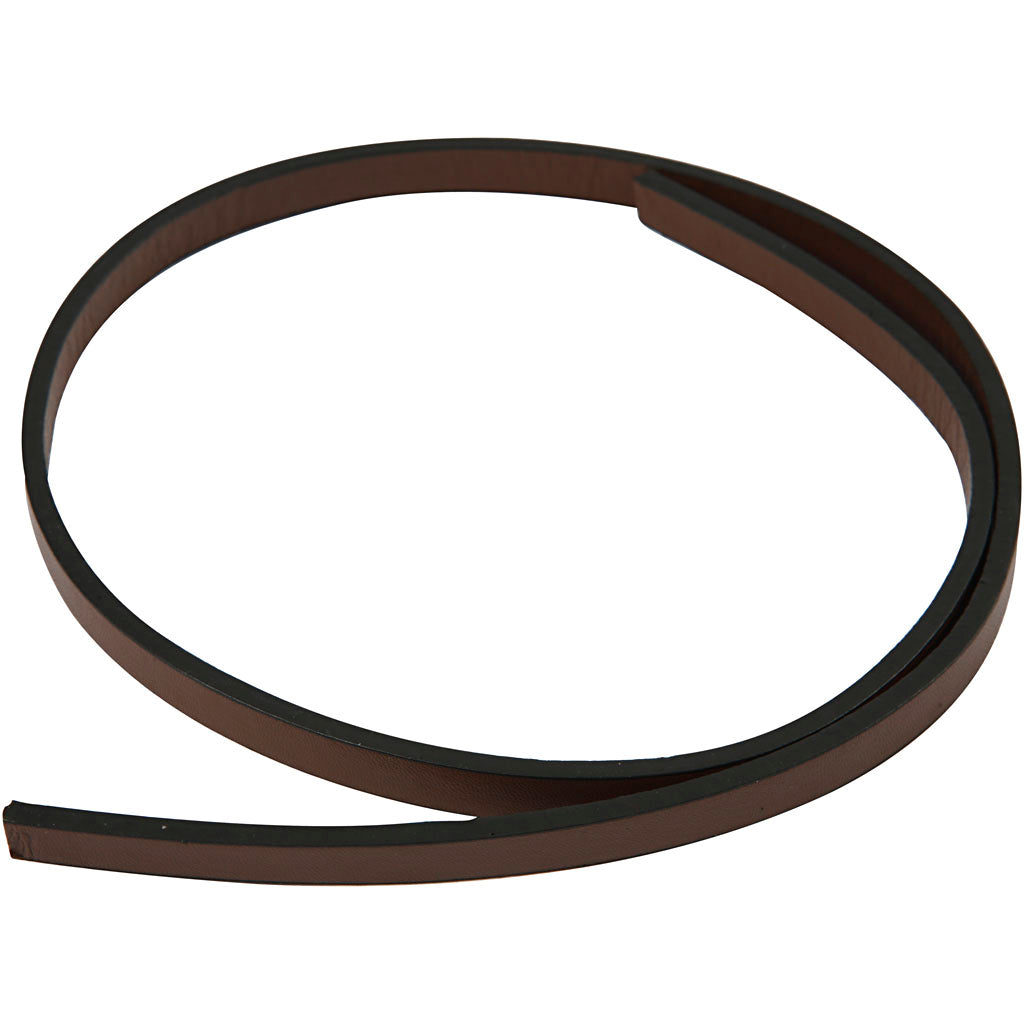 Creativ company imitation leather strap, w: 10 mm, thickness 3 mm, brown, 1 m 1 box