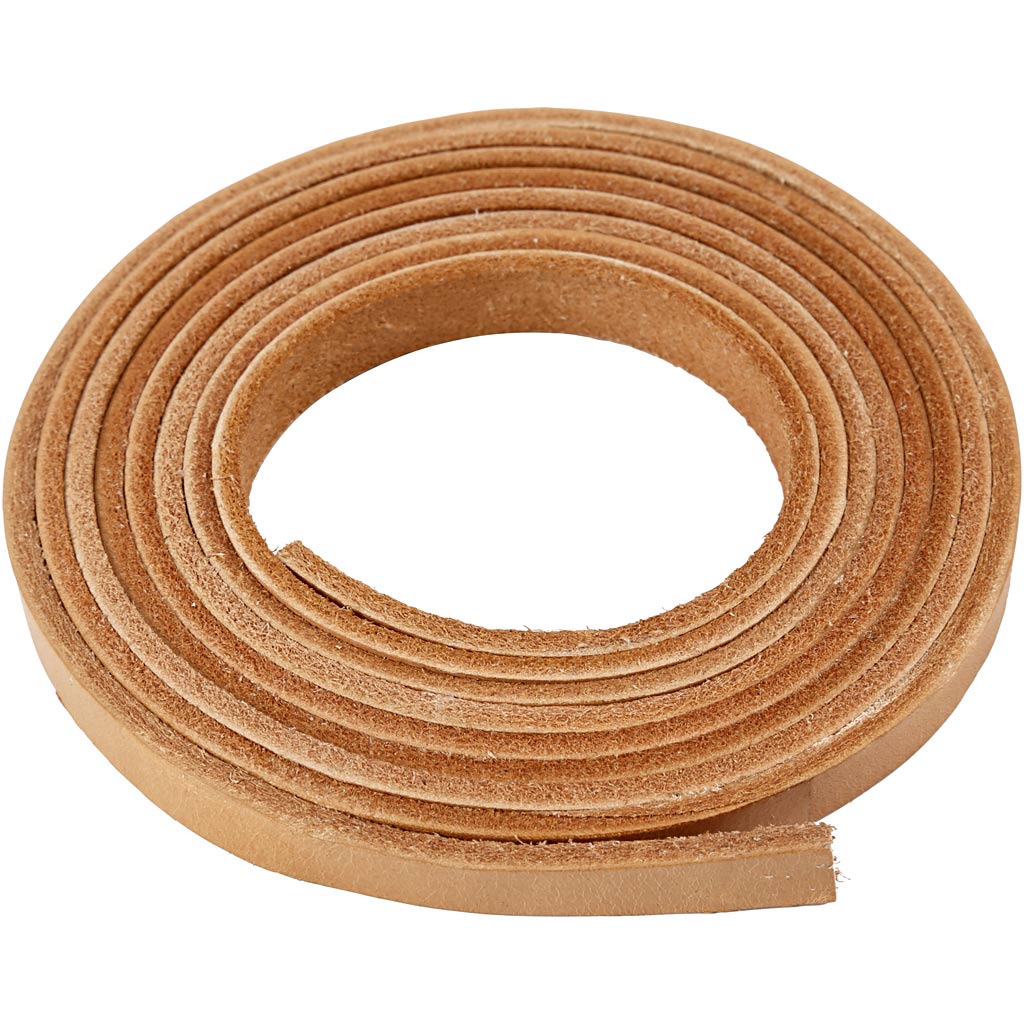 Creativ company leather strap, W: 10 mm, thickness 3 mm, natural, 2 m 1 box