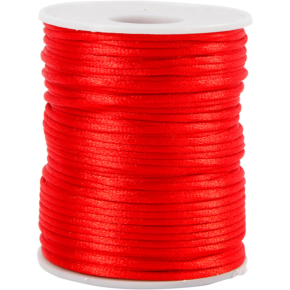 Creativ company satin cord, thickness 2 mm, red, 50 m 1 roll