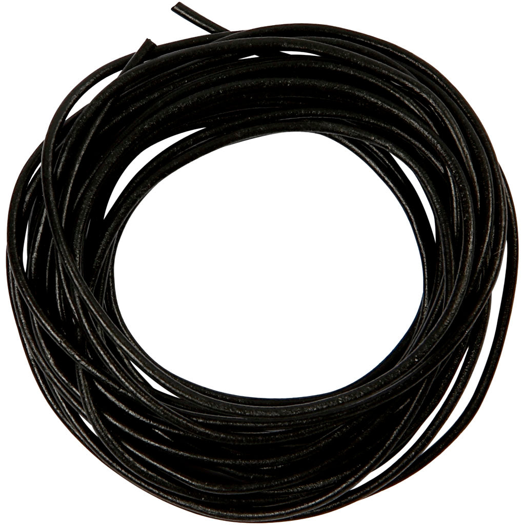 Creativ company leather cord, thickness 2 mm, black, 4 m 1 roll