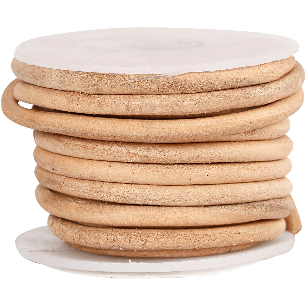 Creativ company leather cord, thickness 4 mm, natural, 5 m 1 roll