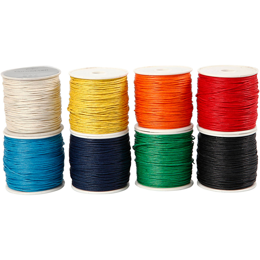 Creativ company cotton cord, thickness 1 mm, various colors, 8x40 m 1 box