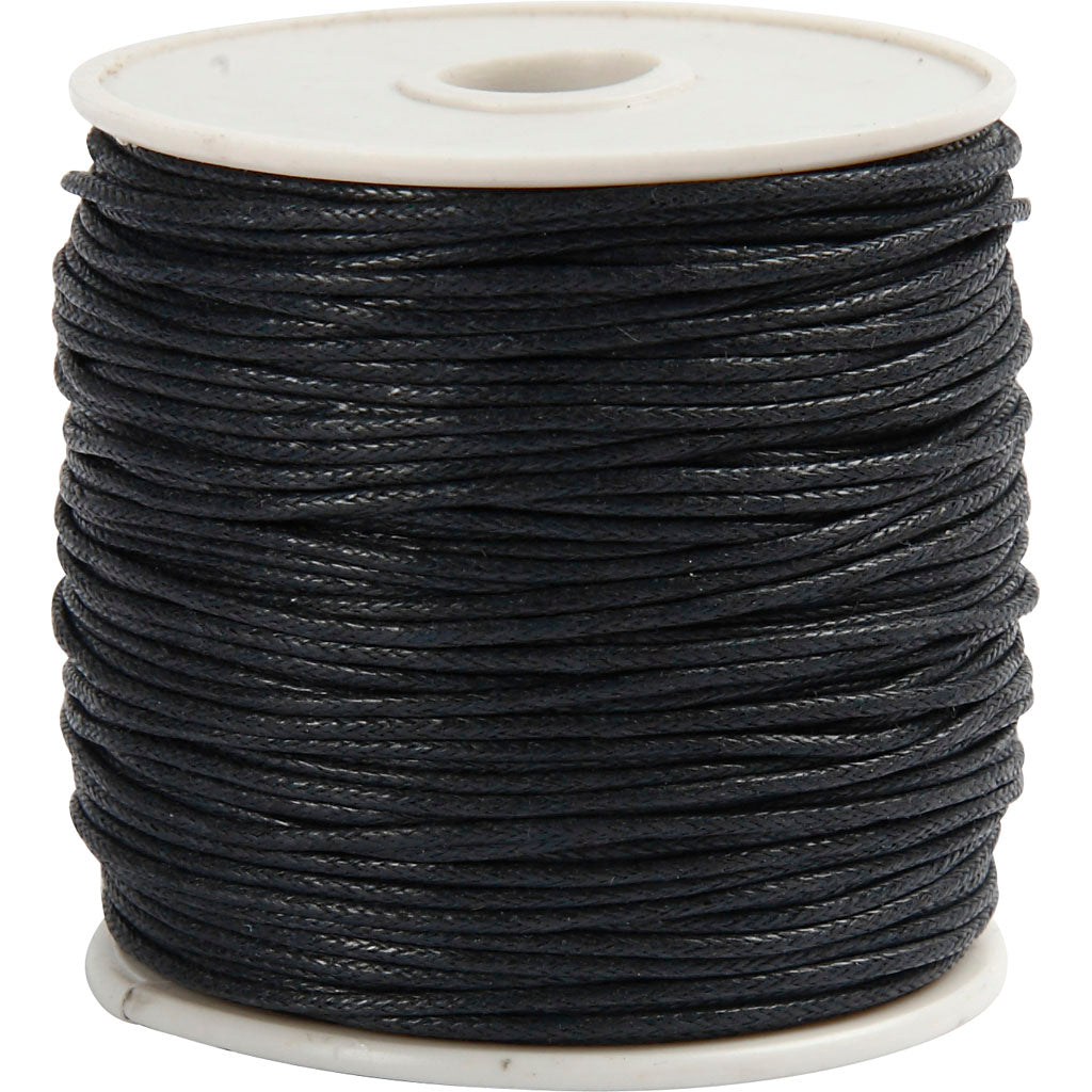 Creativ company cotton cord, thickness 1 mm, black, 40 m 1 roll