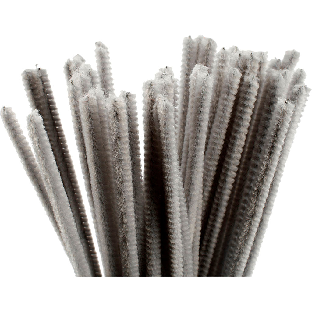 Chenille Gray 30cm, 50 pcs.
