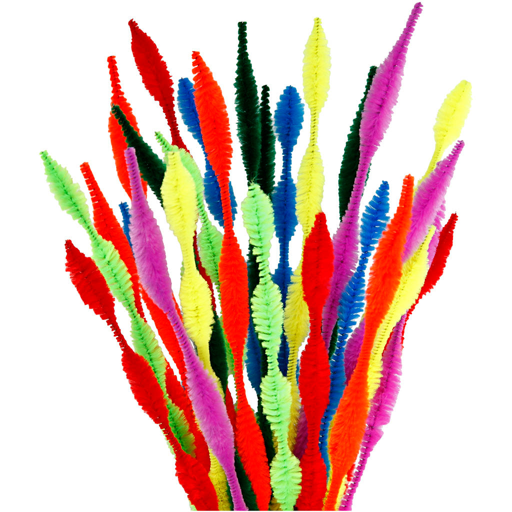 Creativ company chenille, corrugated, length 30 cm, thickness 5-12 mm, various colors, 28 div 1 box