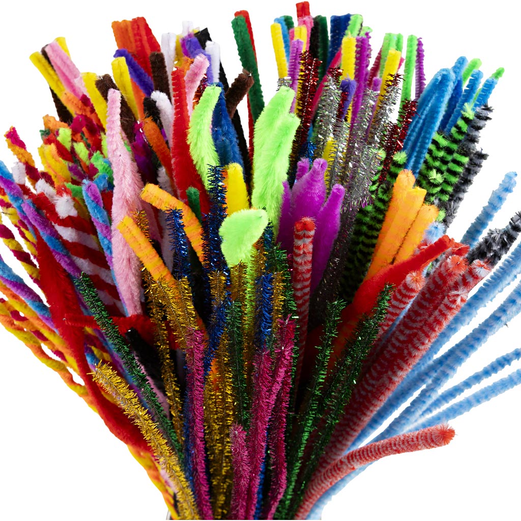 Creativ company chenille, l: 30.5 cm, thickness 4-6 mm, various colors, 250 div 1 box