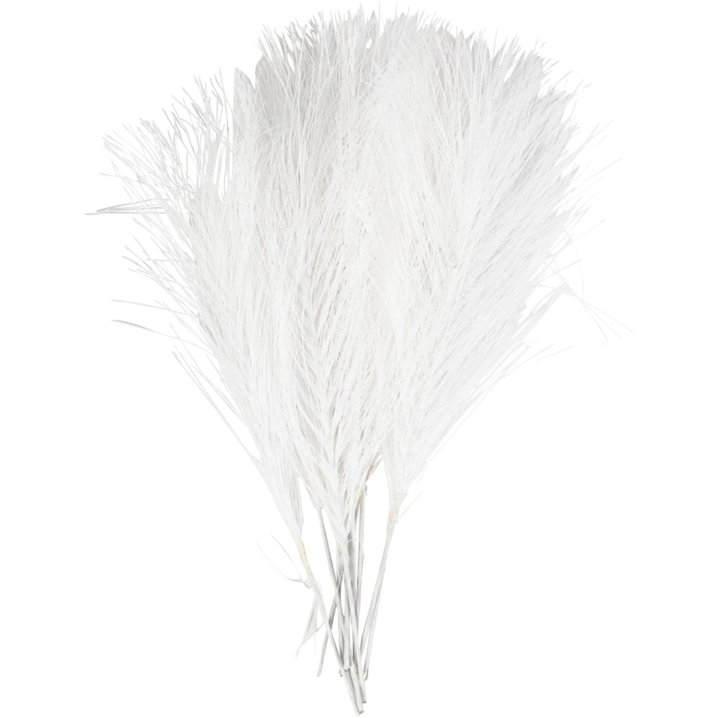 Creativ company artificial feathers, l: 15 cm, w: 8 cm, white, 10 pieces in a box