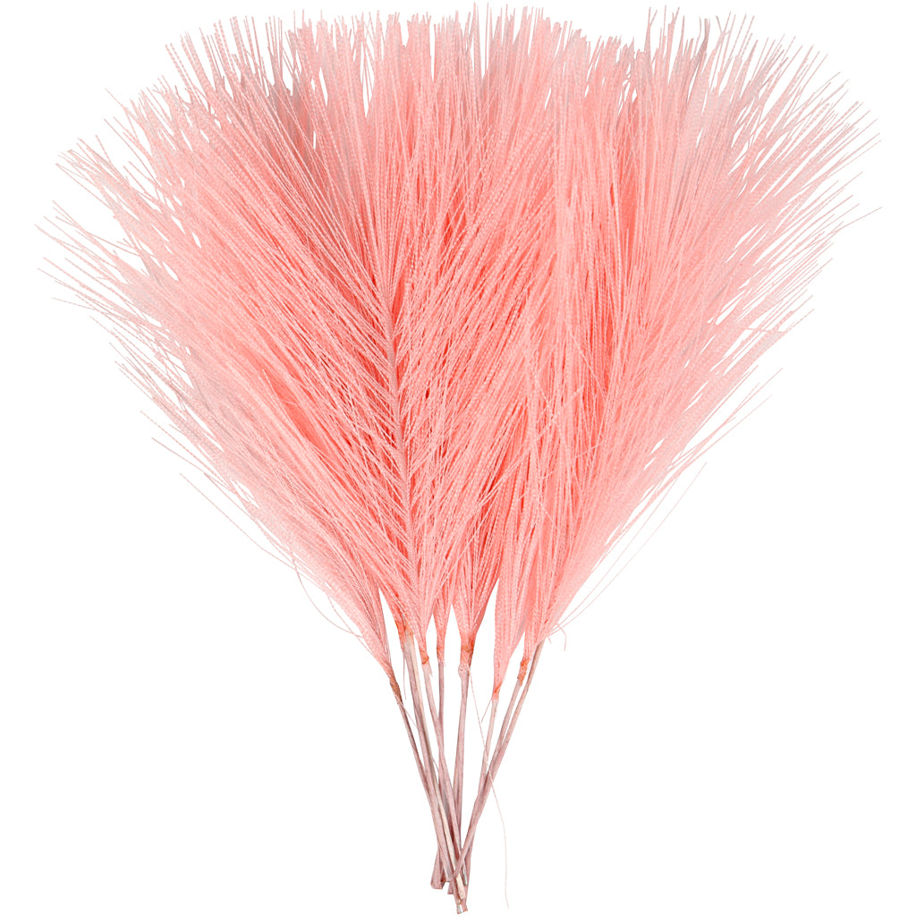 Creativ company artificial feathers, l: 15 cm, w: 8 cm, light red, 10 pieces in a box
