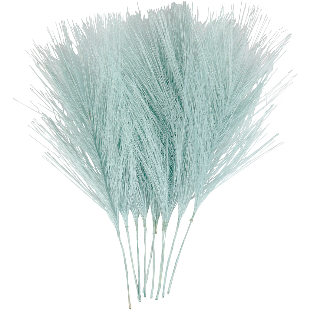 Creativ company artificial feathers, l: 15 cm, w: 8 cm, light blue, 10 pieces in a box