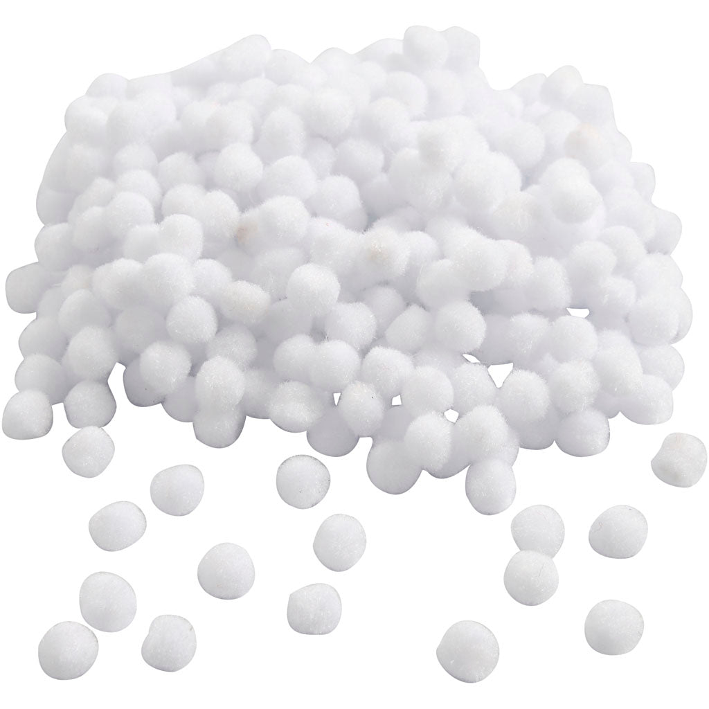 Creativ company pom-poms, d 10 mm, white, 450 pieces 1 box