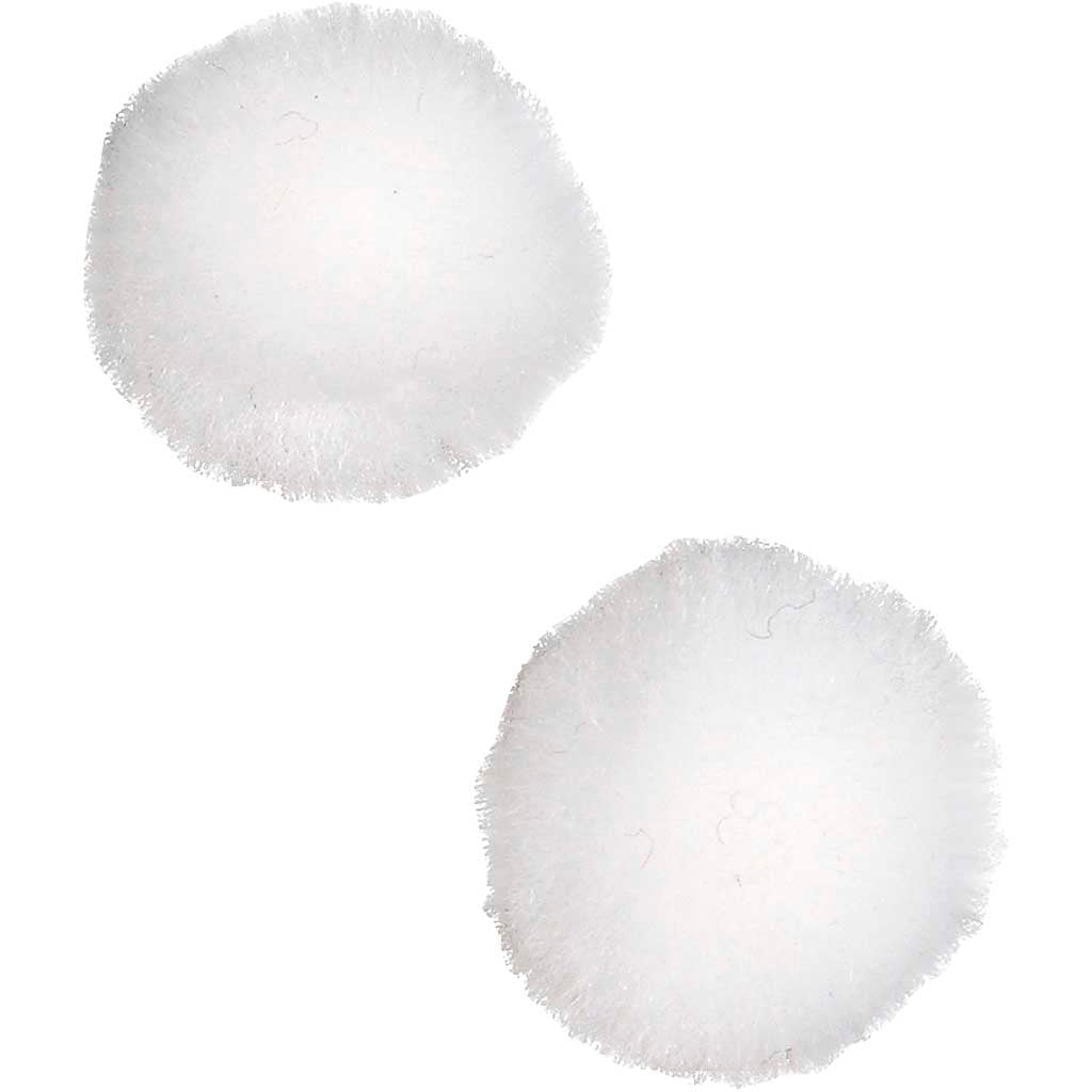 Creativ company pom-poms, d 20 mm, white, 100 pieces 1 box
