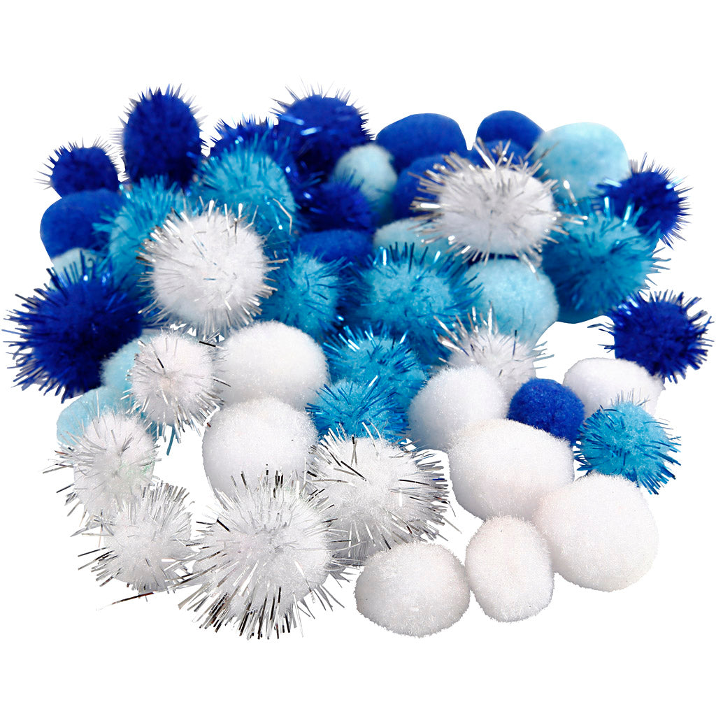 Creativ company pompoms, d 15+20 mm, various colors, 48 div 1 box