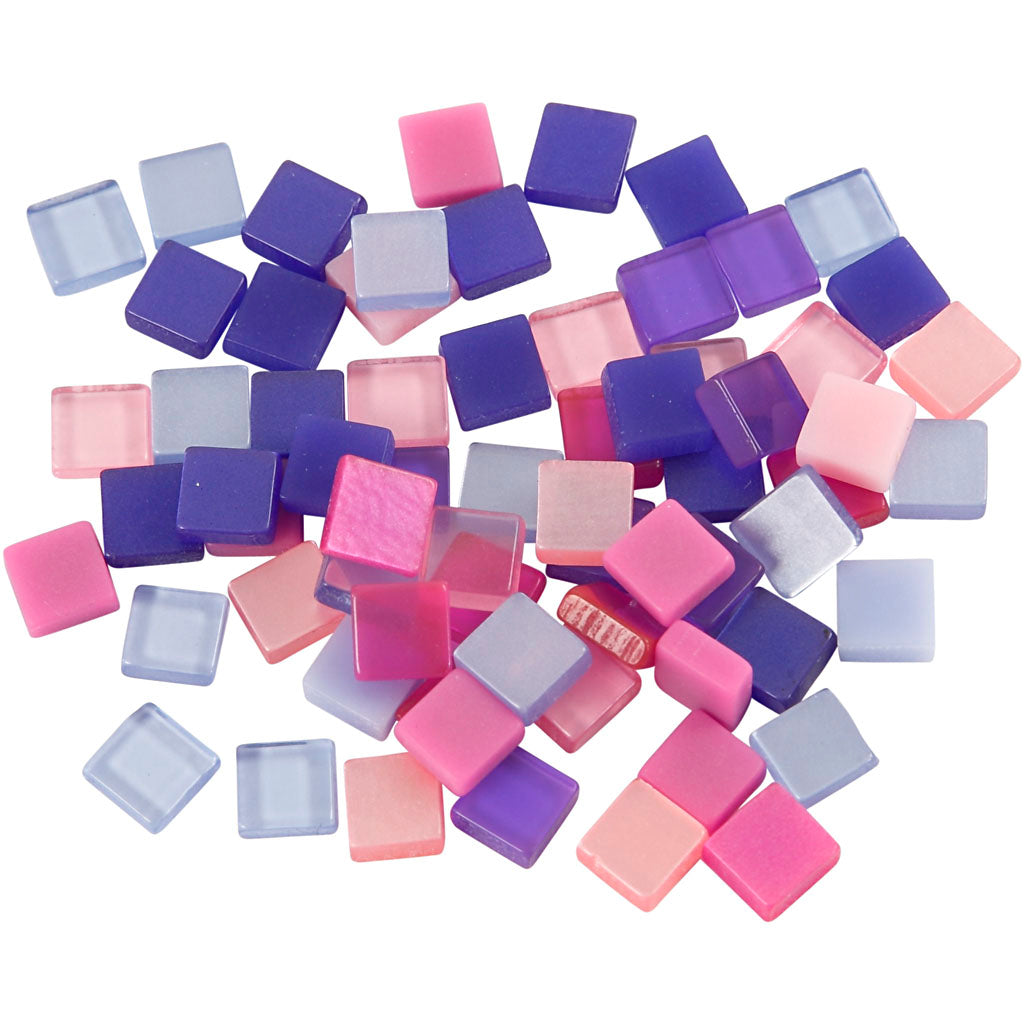 Creativ company mini mosaic, size 5x5 mm, thickness 2 mm, purple dark purple, 25 g 1 box