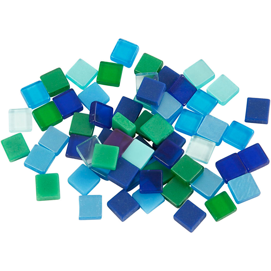Creativ company mini mosaic, size 5x5 mm, thickness 2 mm, blue-green harmony, 25 g 1 box