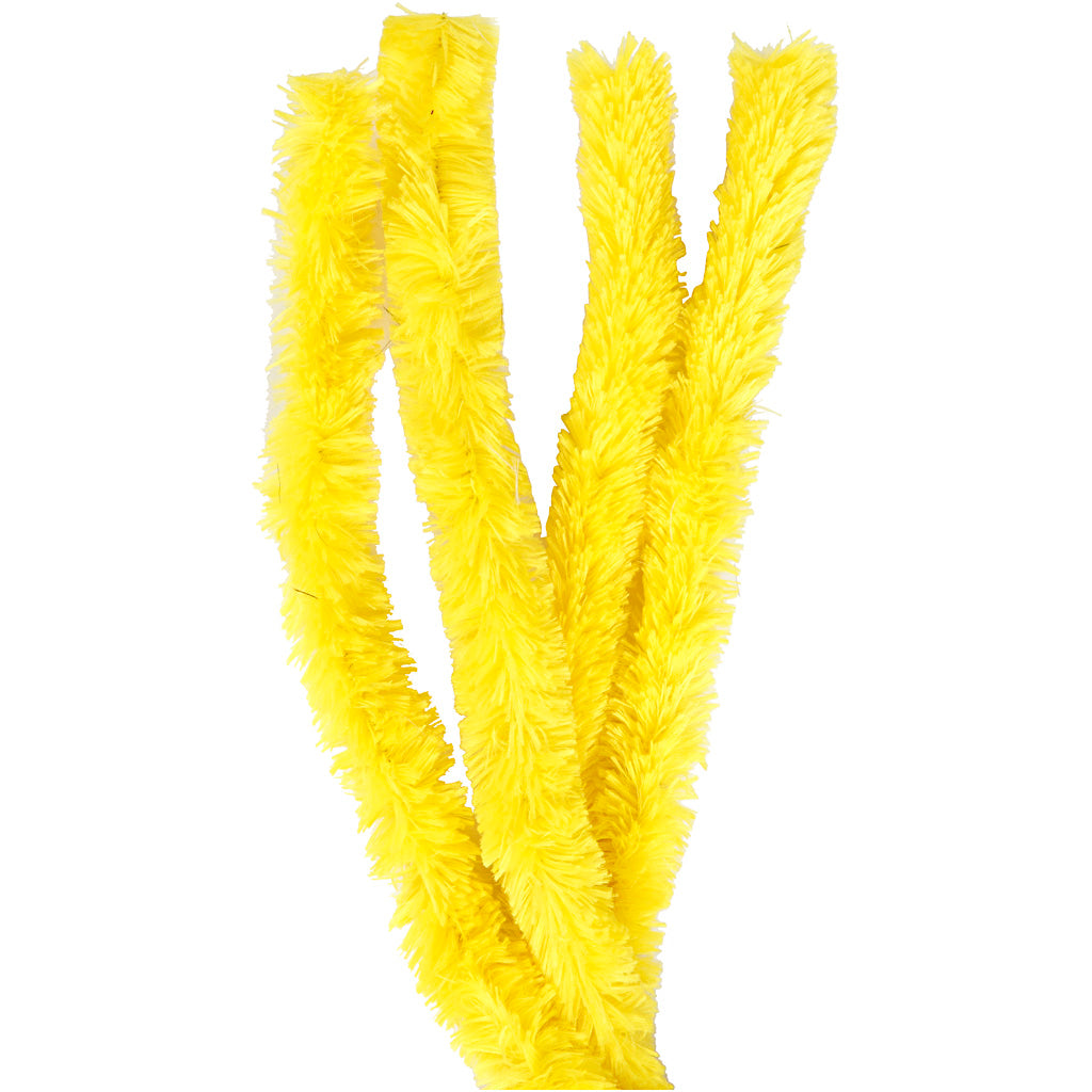 Creativ company chenille, l: 40 cm, thickness 30 mm, yellow, 4 pieces 1 box