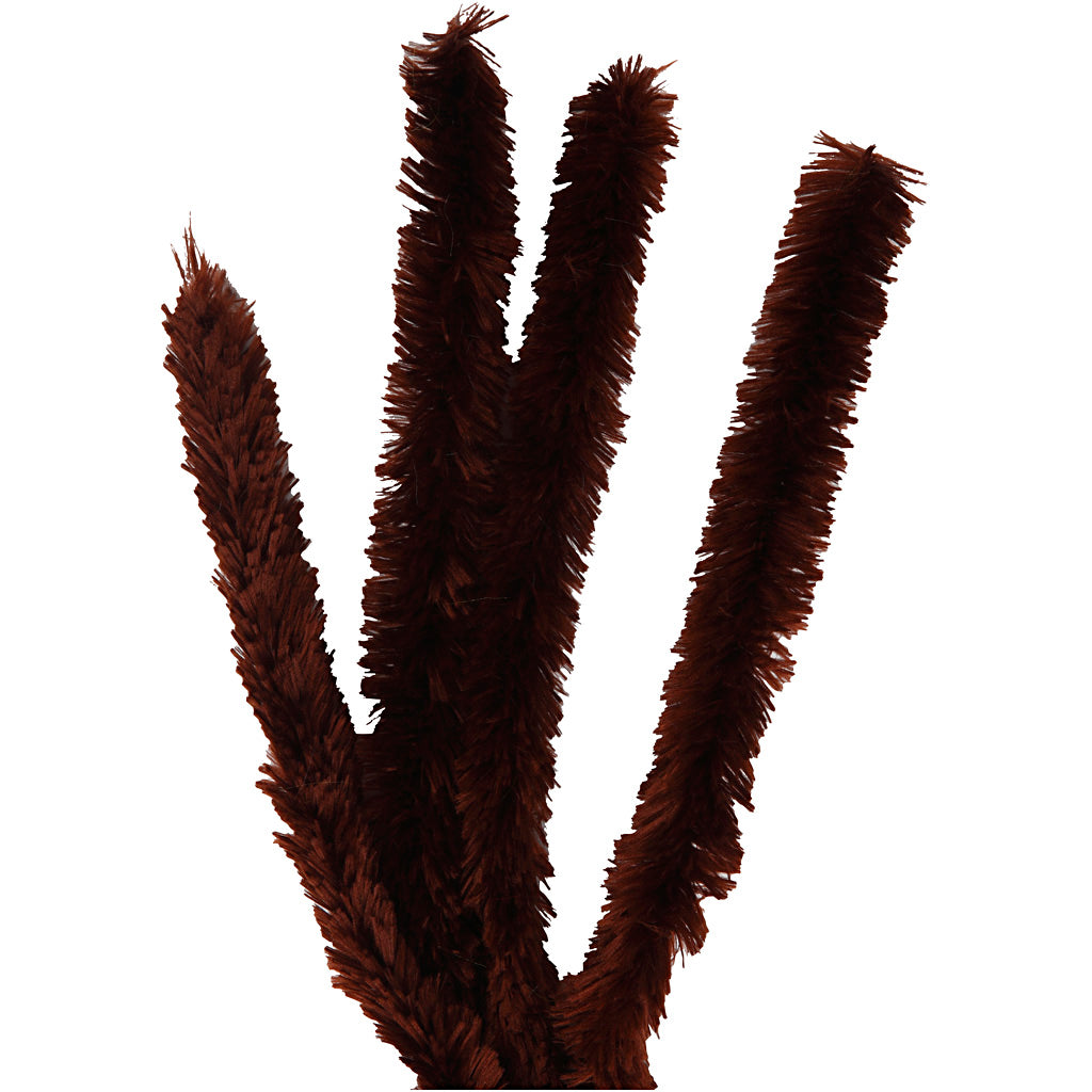 Creativ company chenille, l: 40 cm, thickness 30 mm, brown, 4 pieces 1 box
