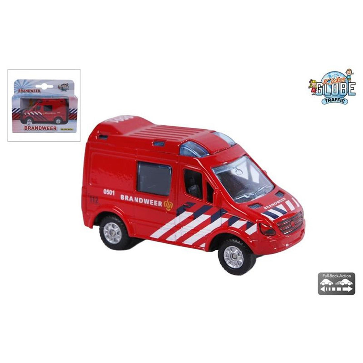 Kids Globe Die-Cast-Feuerwehrauto, 8 cm