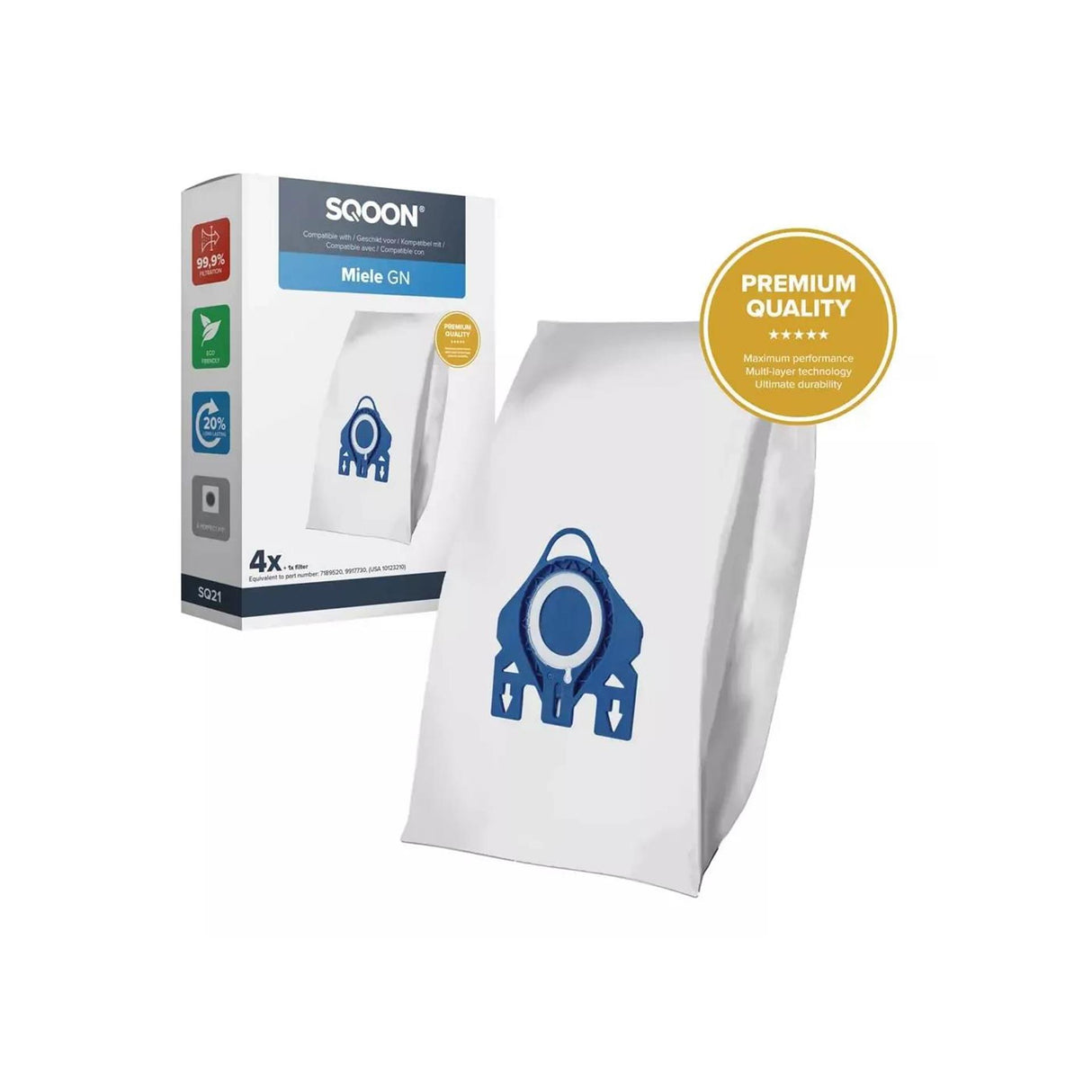 Sqoon stofzuigerzak miele g n 3-d pro