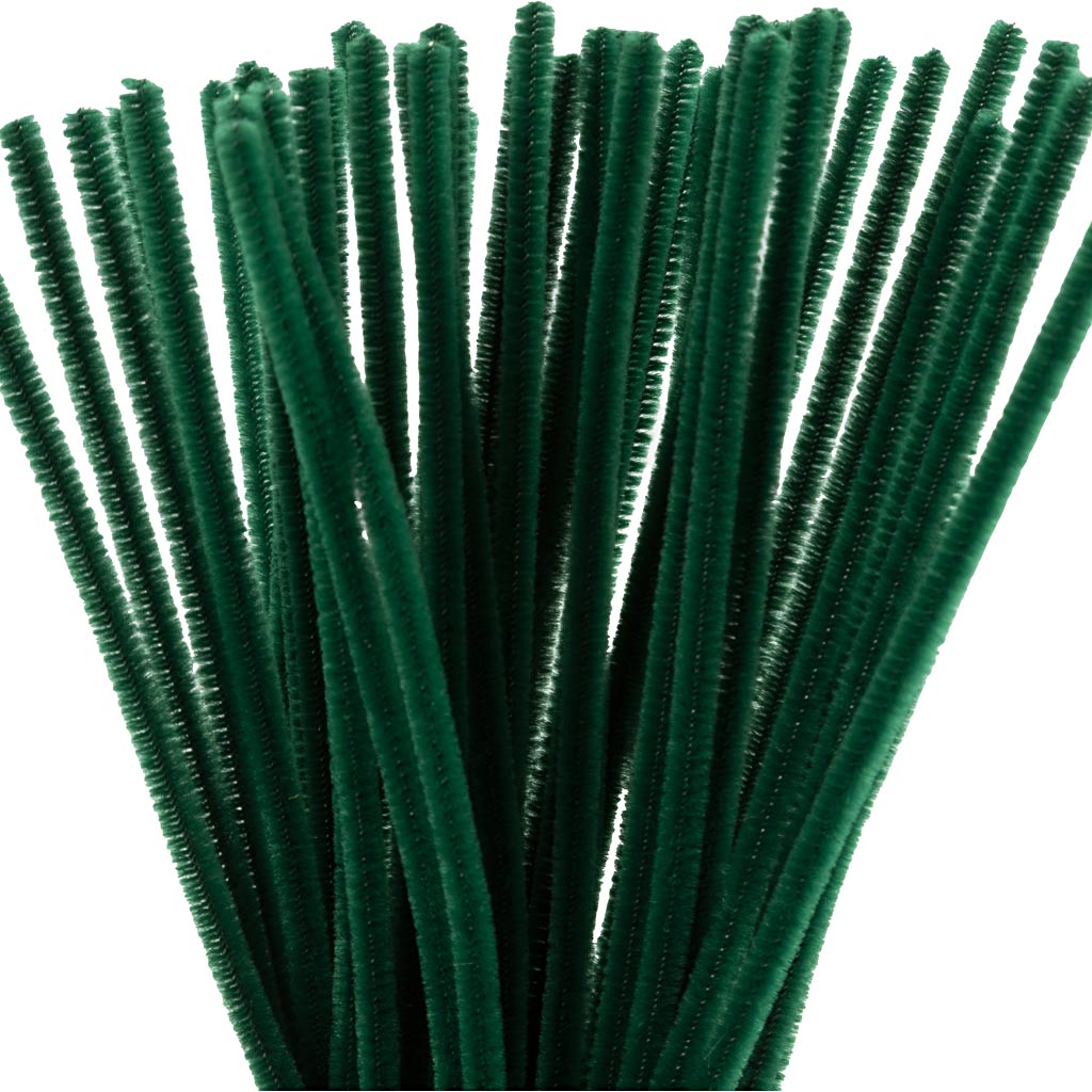 Chenille Dark Green 30cm, 50 pcs.