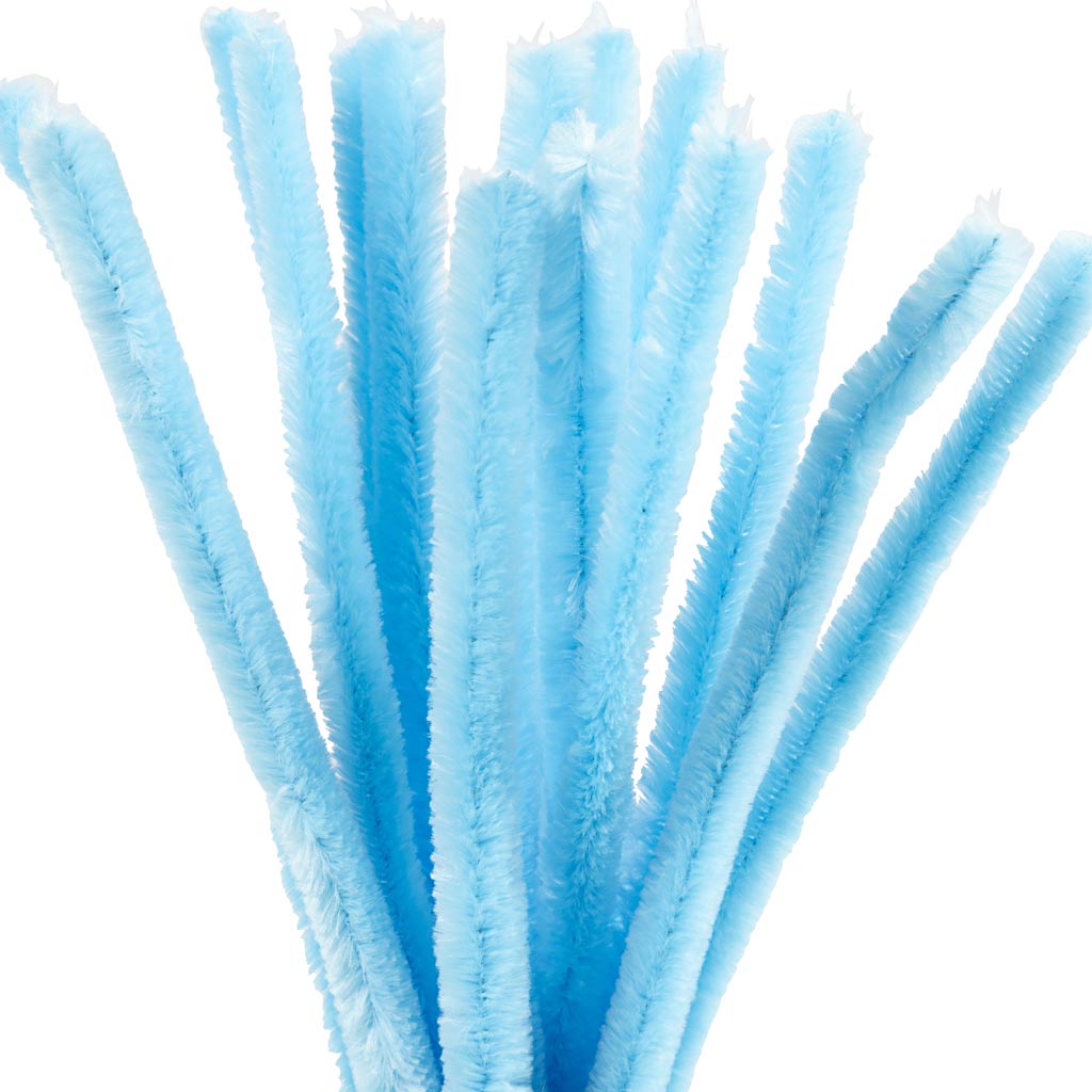 Creativ company chenille, l: 30 cm, thickness 15 mm, blue, 15 pieces 1 box