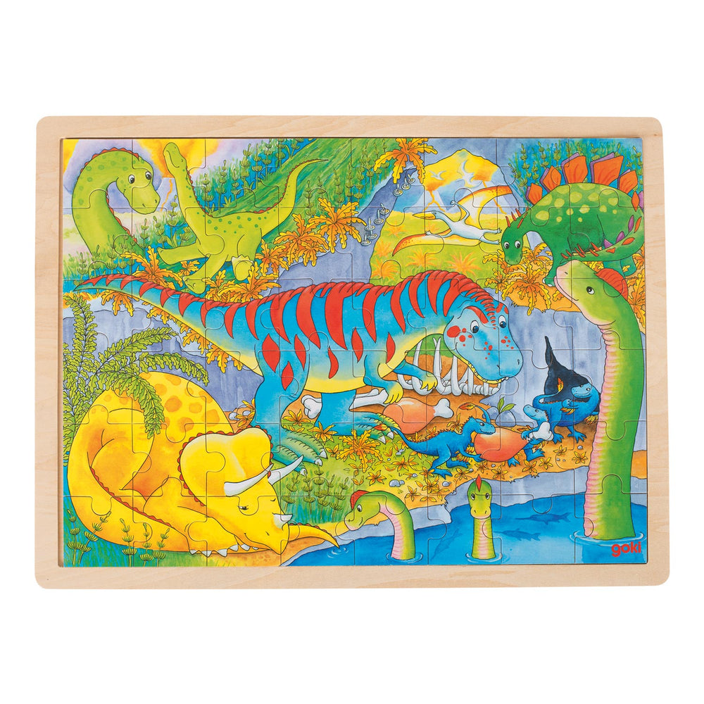 Goki Wooden Jigsaw Puzzle - Dino's, 48.