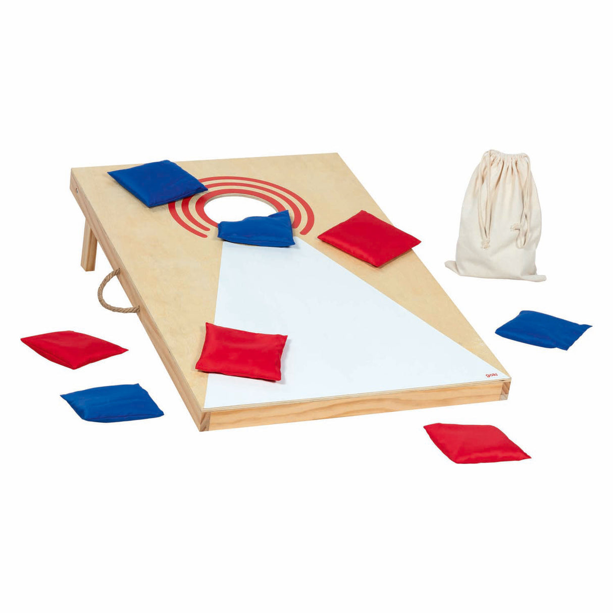 Goki wooden cornhole throwing game