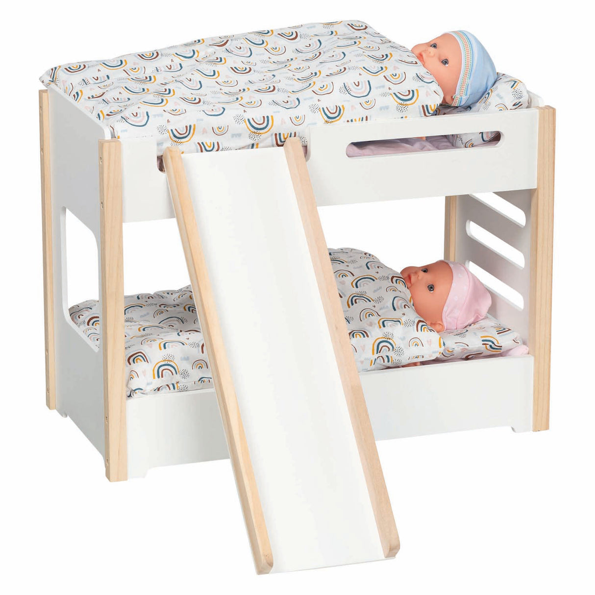 Goki wooden doll bunk bed with slide