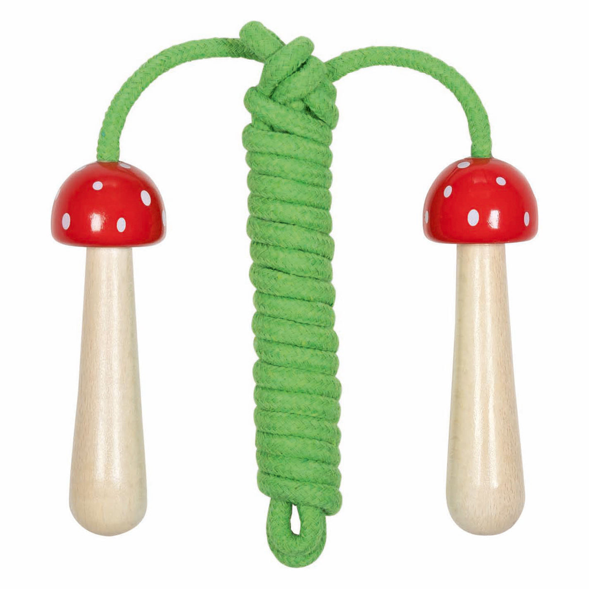 Goki skipping rope wooden handles mushroom