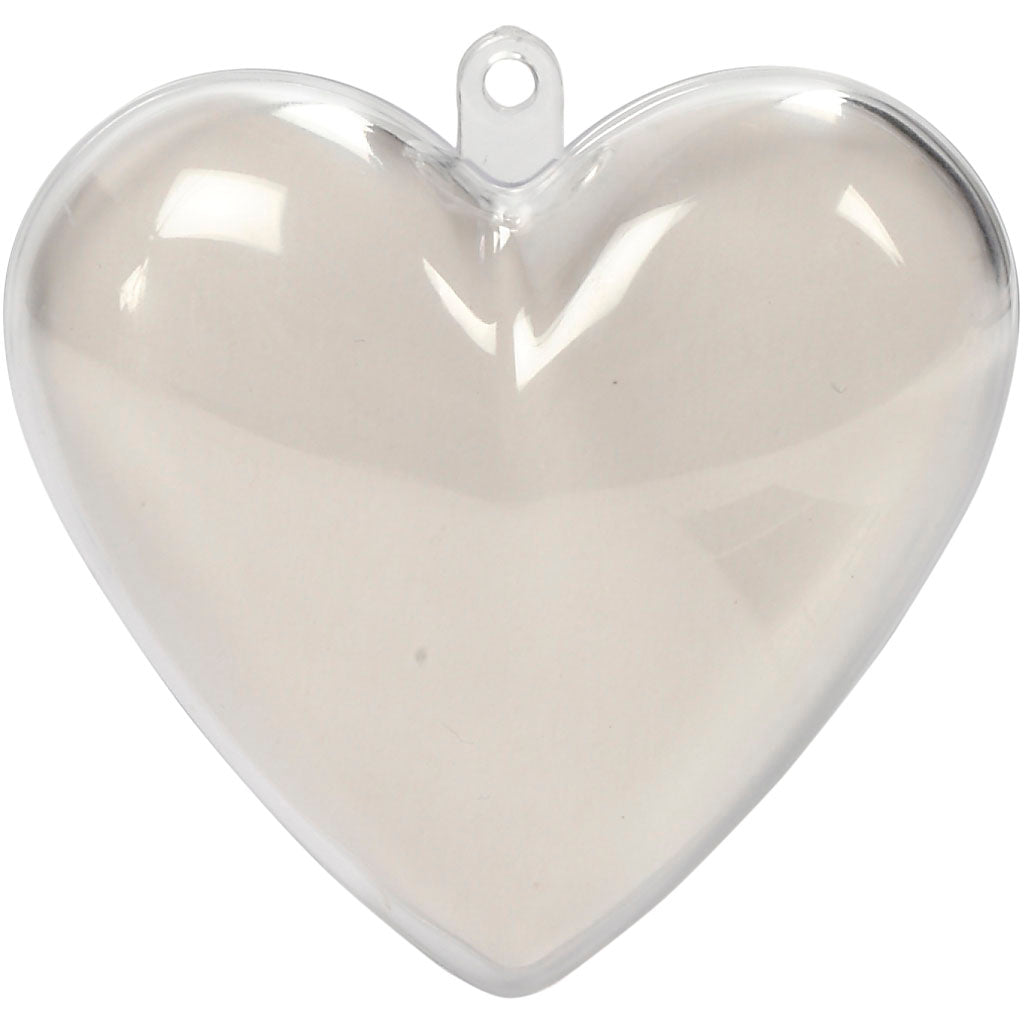 Creativ company deco heart, h: 6.5 cm, transparent, 10 pieces 1 box