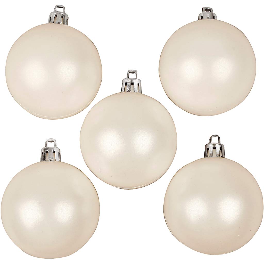 Creativ company Christmas balls, d 6 cm, white, mother of pearl, 20 pieces 1 box