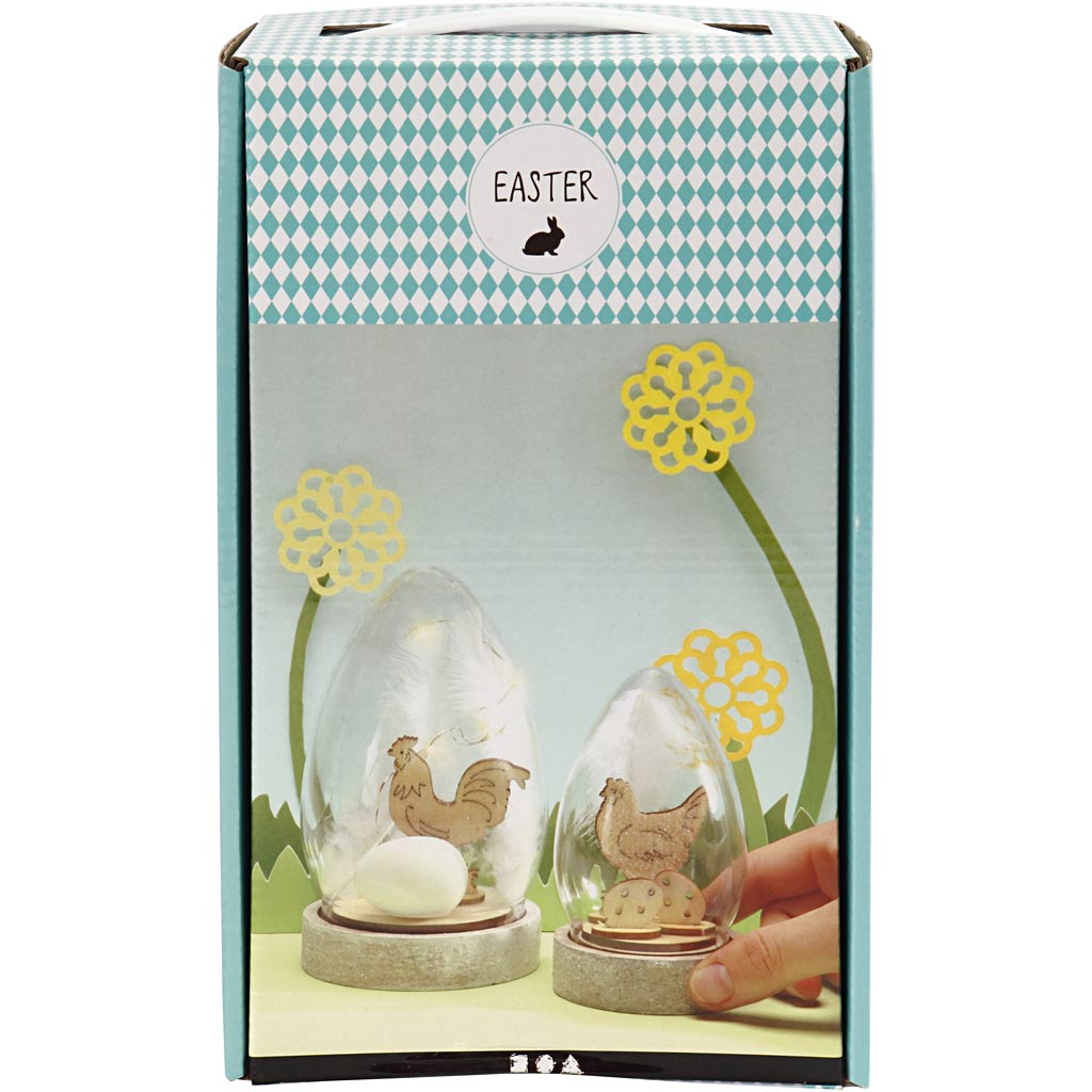 Creativ company bell jars with decoration, h: 12+15,5 cm, 2 pieces 1 box