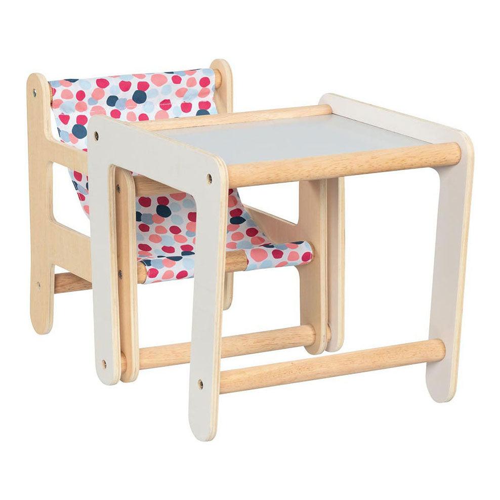 Goki Wooden Doll Stol med tabel 2in1