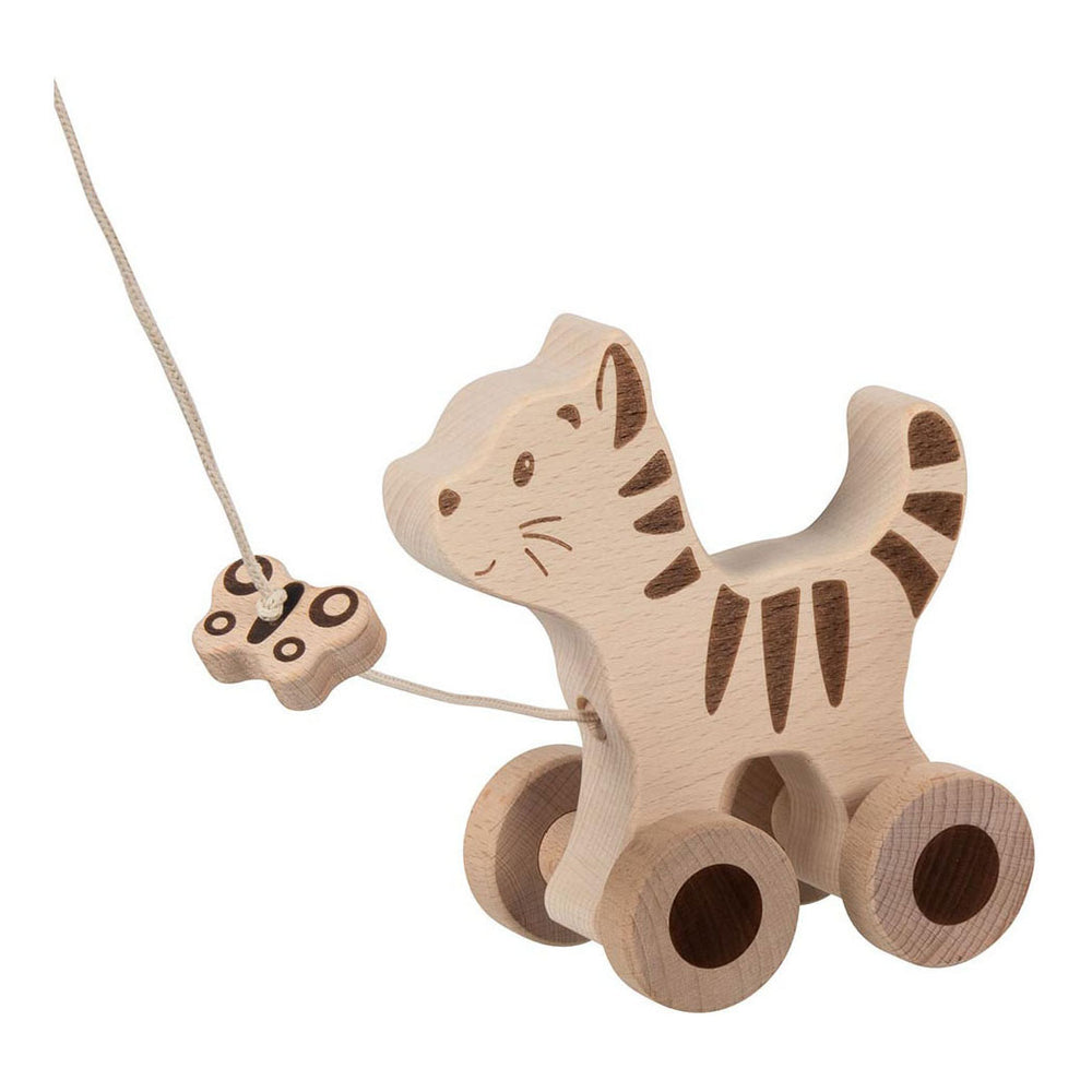 Goki wooden pull-along cat