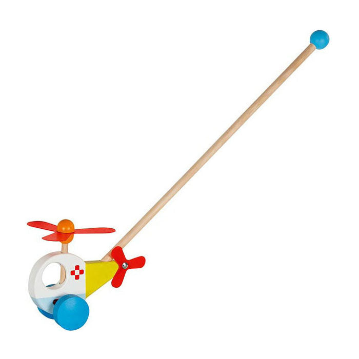 Goki wooden push-along helicopter