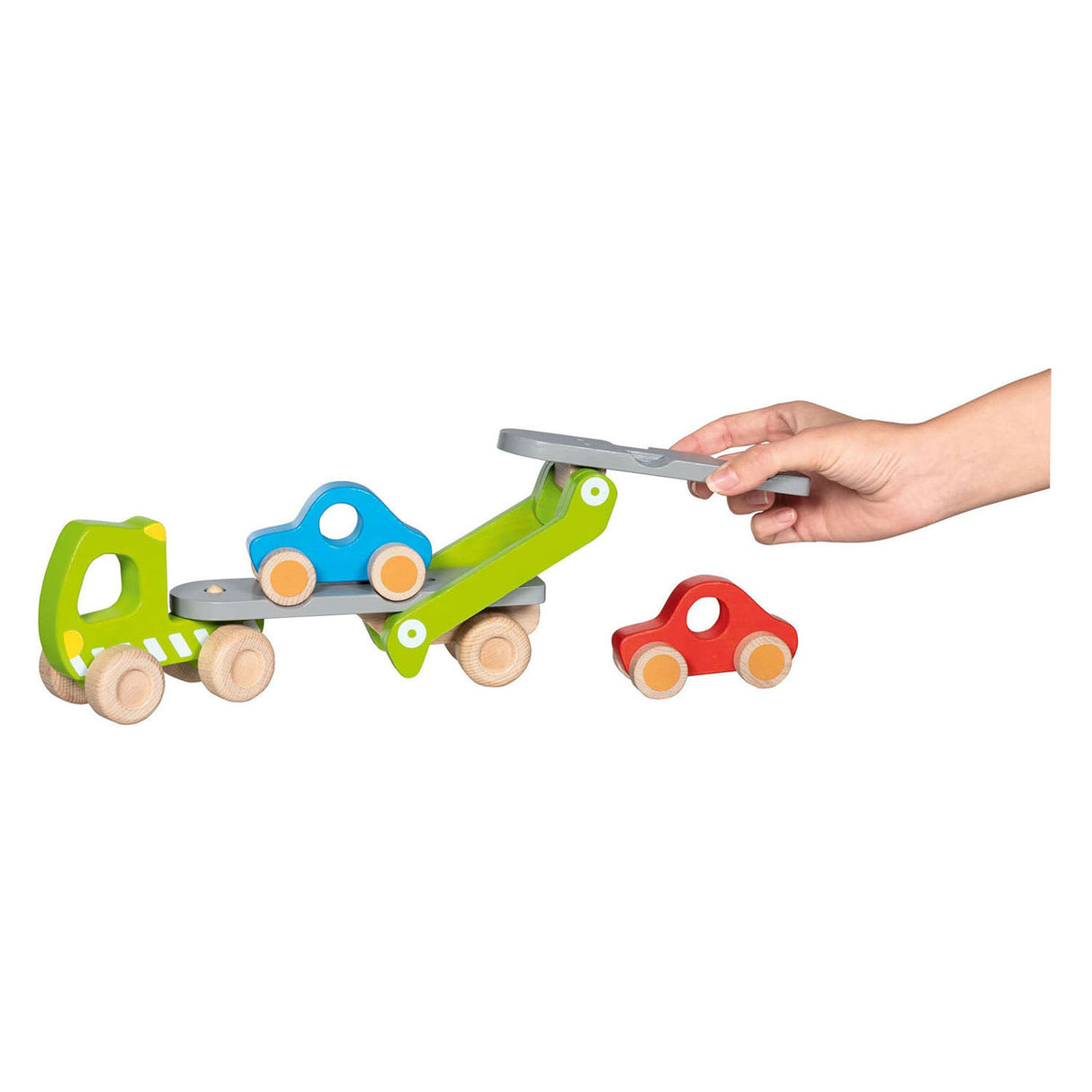 Goki Wooden Auto Transporter con 2 veicoli