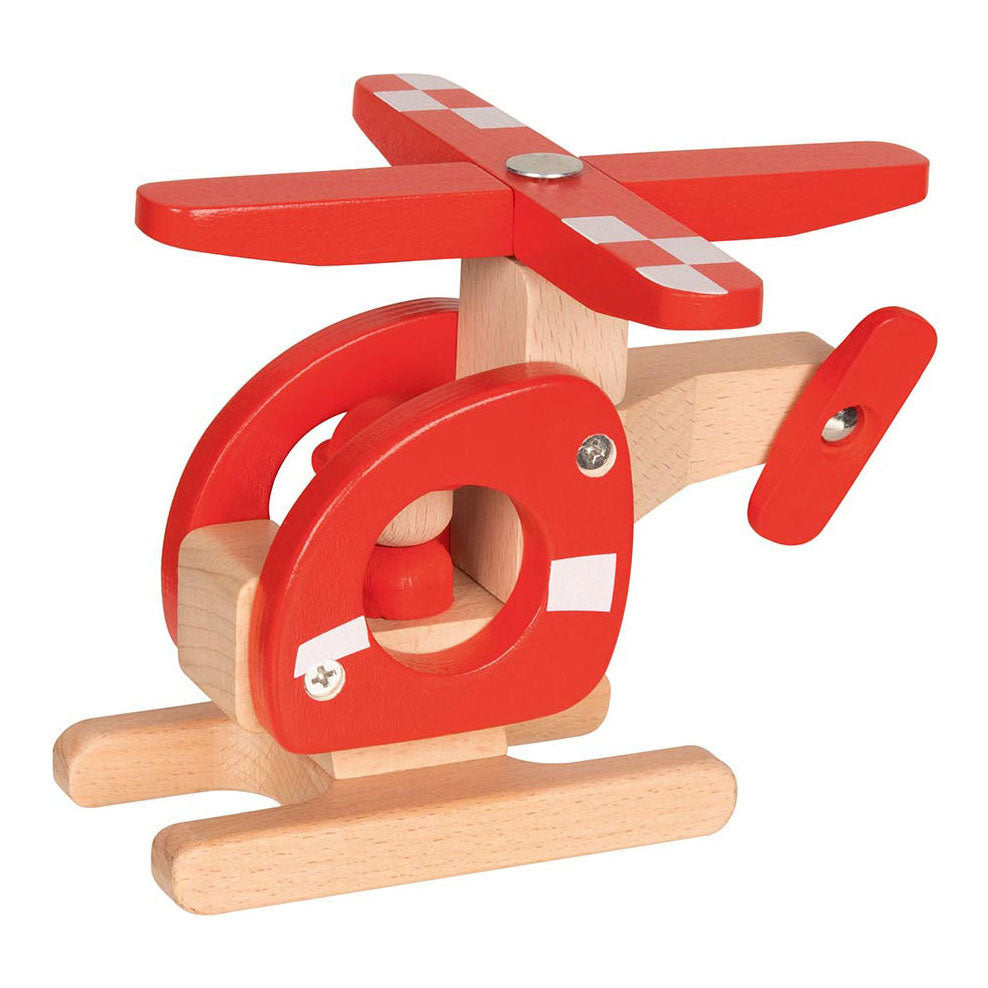Goki wooden helicopter red