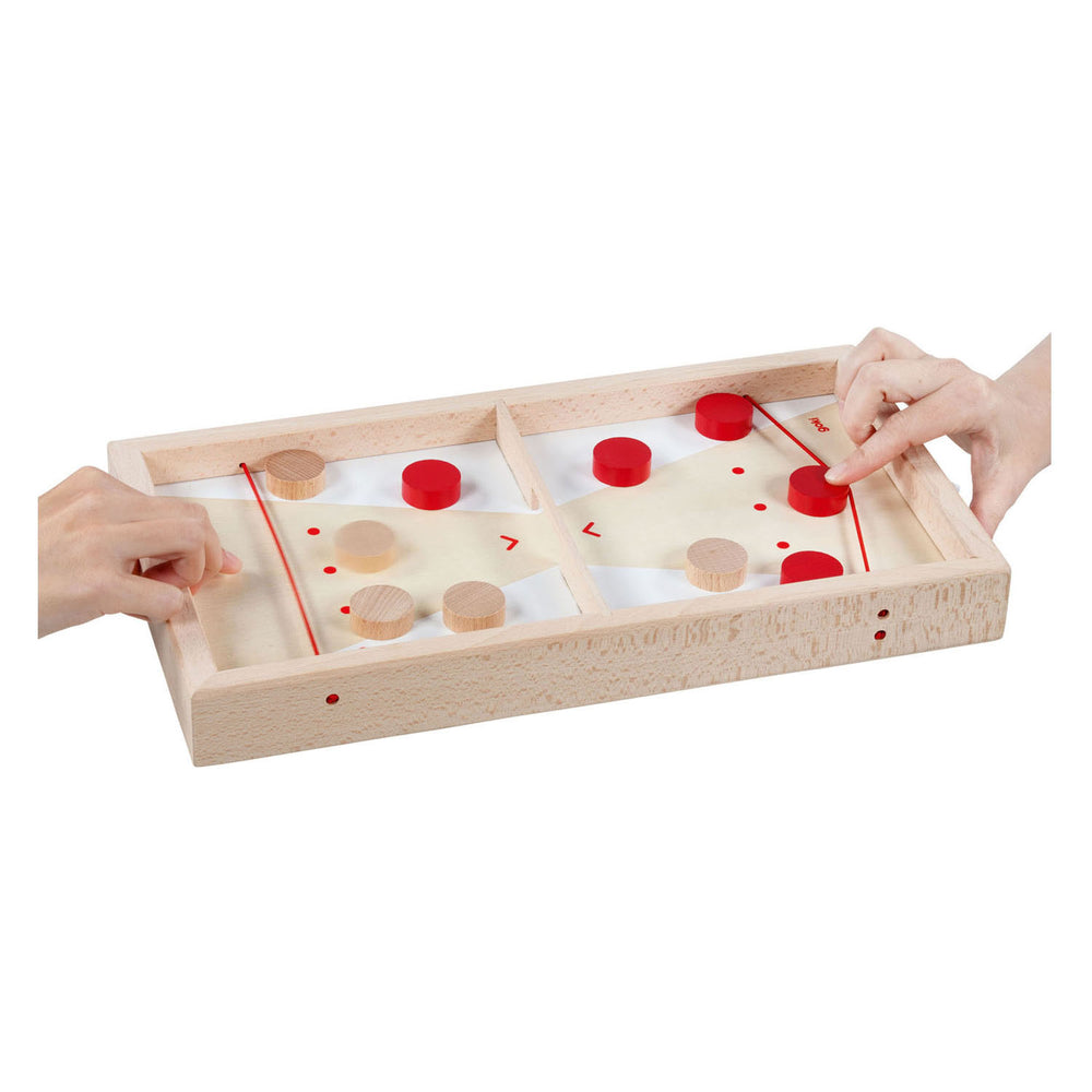 Goki Wooden Puck Shooting Tisch 2in1, 11dlg.