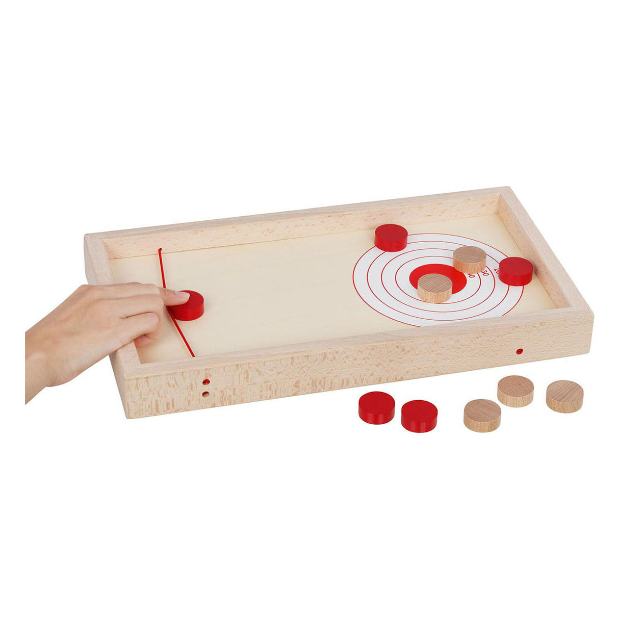 Goki Wooden Puck Shooting Tisch 2in1, 11dlg.