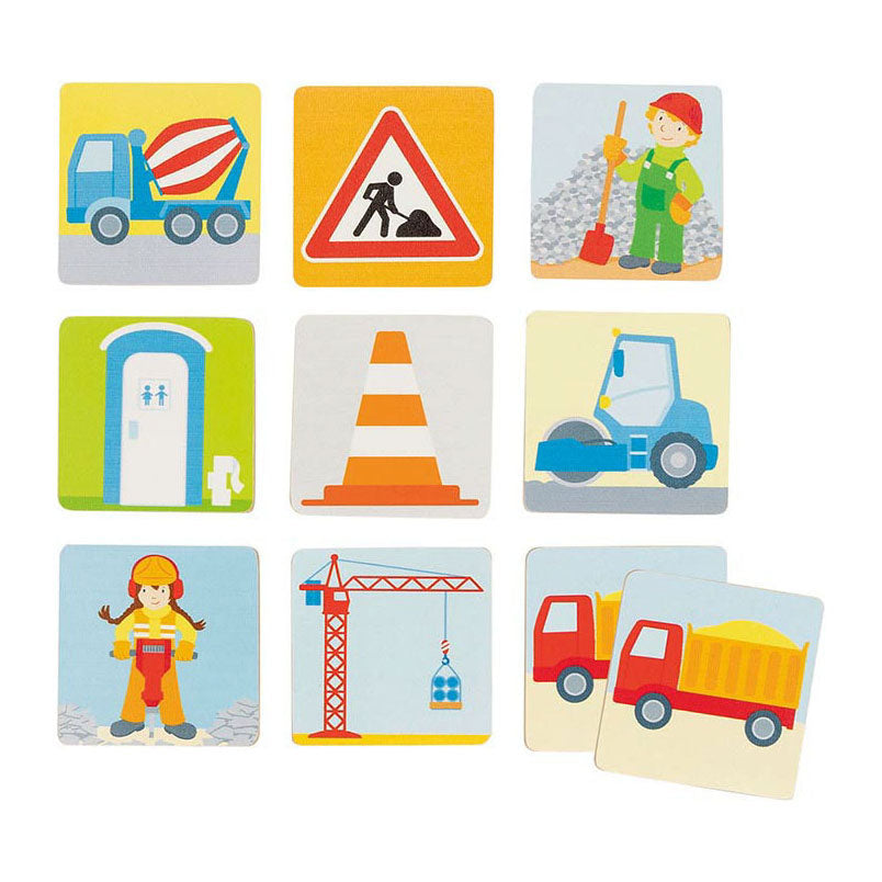 Goki дървена мемо игра строителна площадка, 32 бр.