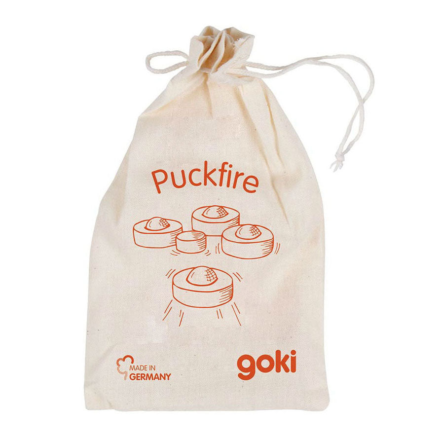 Goki wooden puckfire curling throwing game, 7dlg.