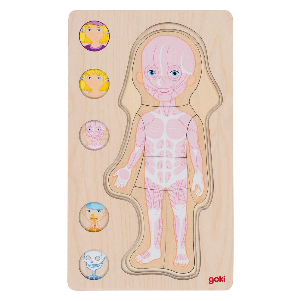 Goki Madera Capa Puzzle Human Body Girl, 29 °.