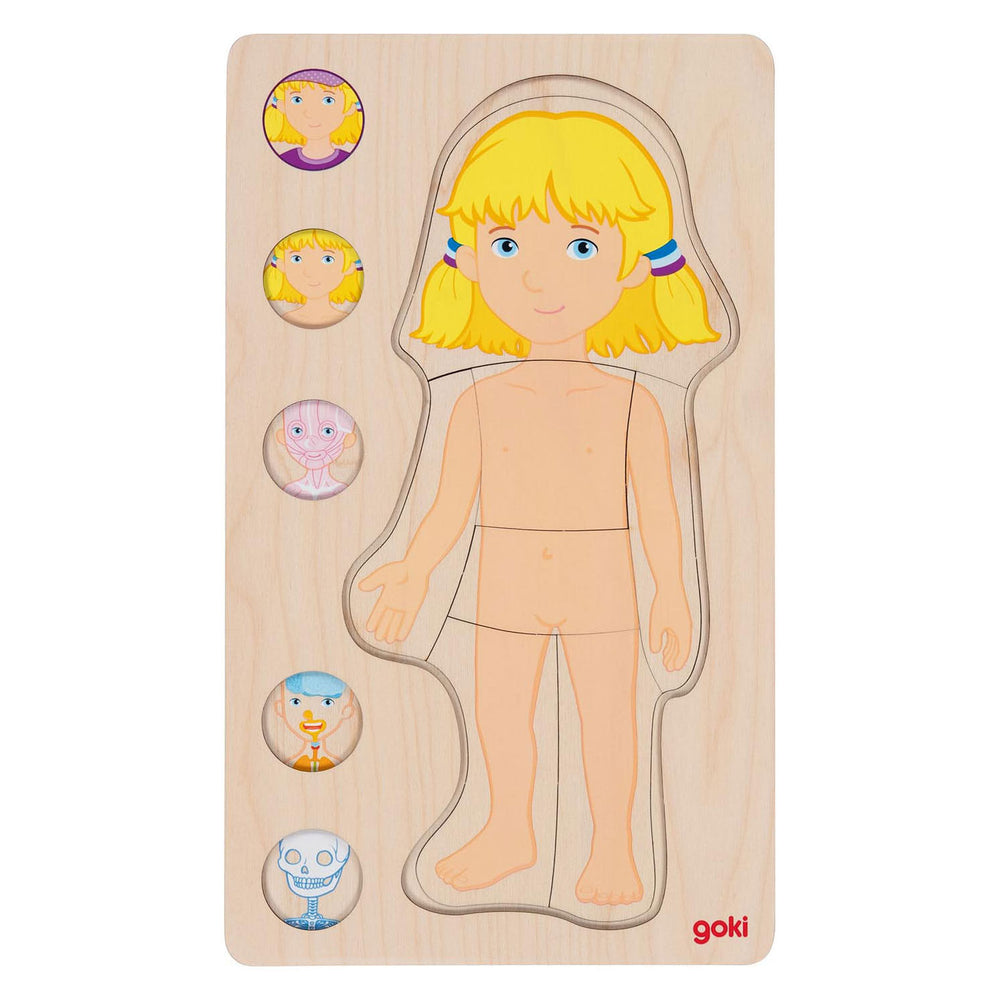 Goki Madera Capa Puzzle Human Body Girl, 29 °.