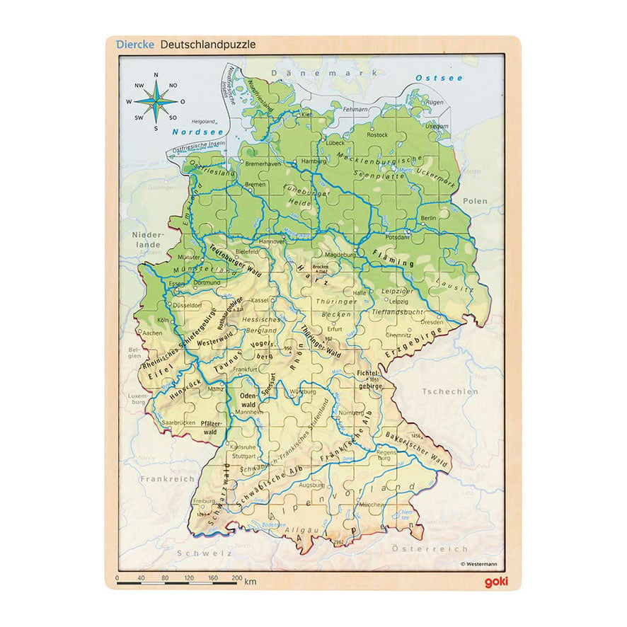 Goki wooden layer puzzle Germany, 98 pcs.