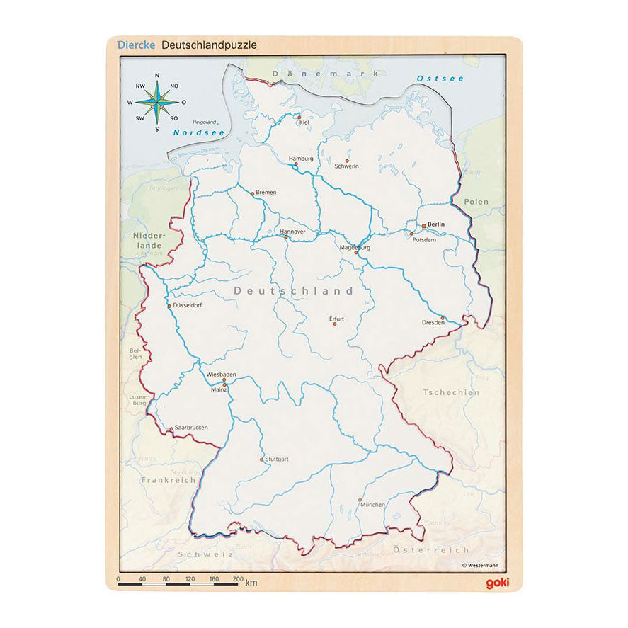 Goki wooden layer puzzle Germany, 98 pcs.