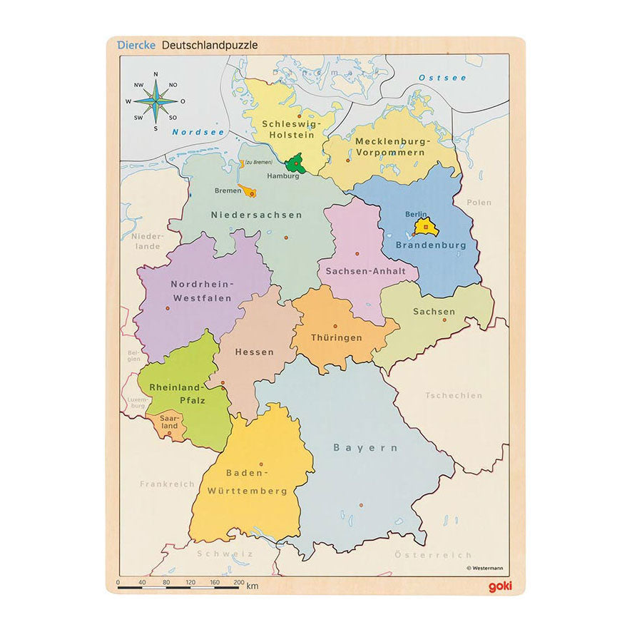Goki wooden layer puzzle Germany, 98 pcs.