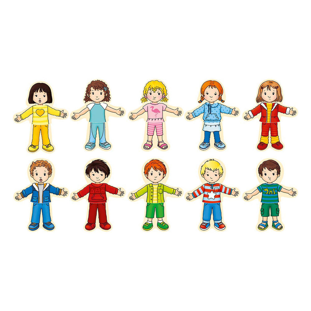 Goki Holzdressing -Puzzle -Junge und Mädchen in Houten Box, 36st.