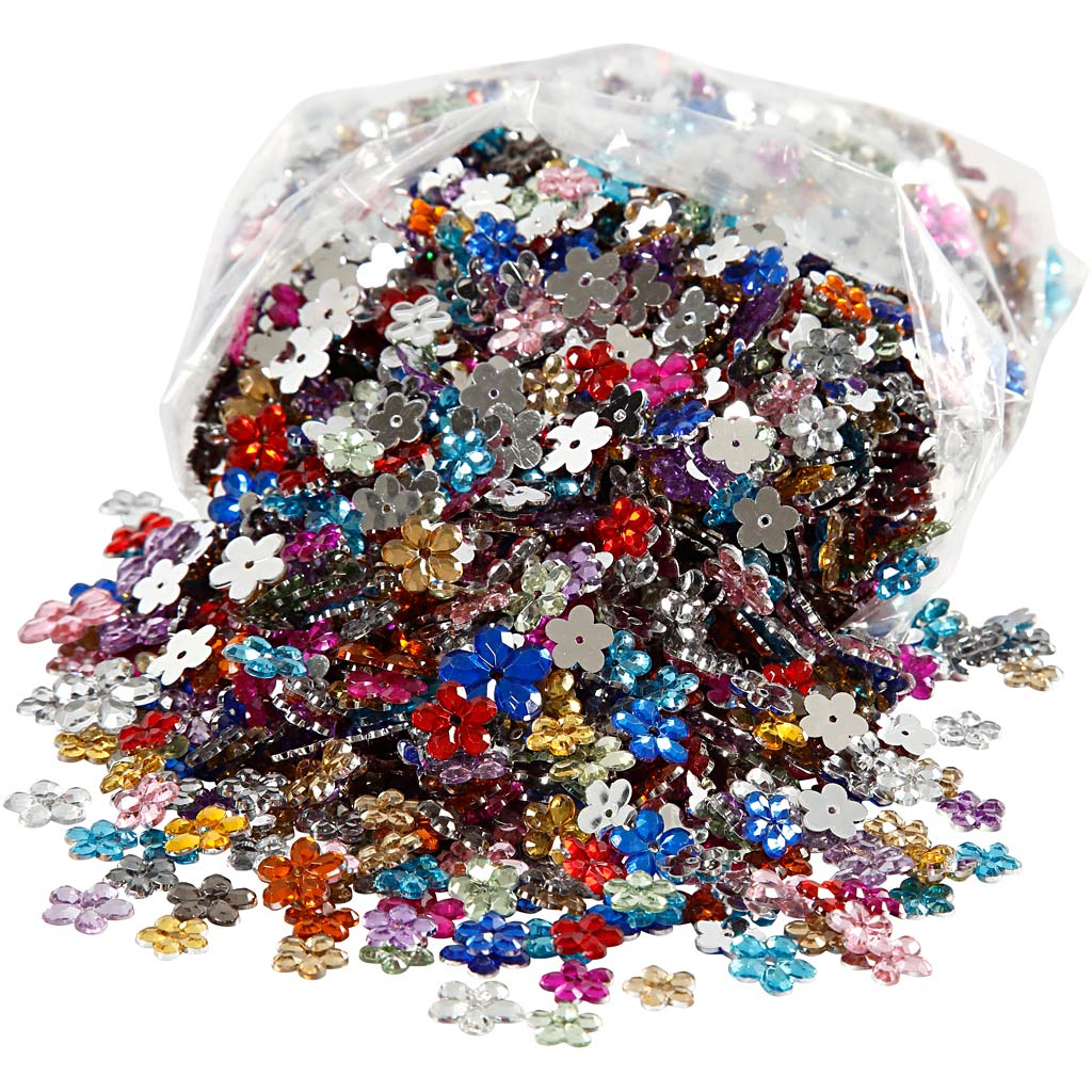Creativ company rhinestones, d 6+10+12 mm, various colors, 2520 pieces 1 box