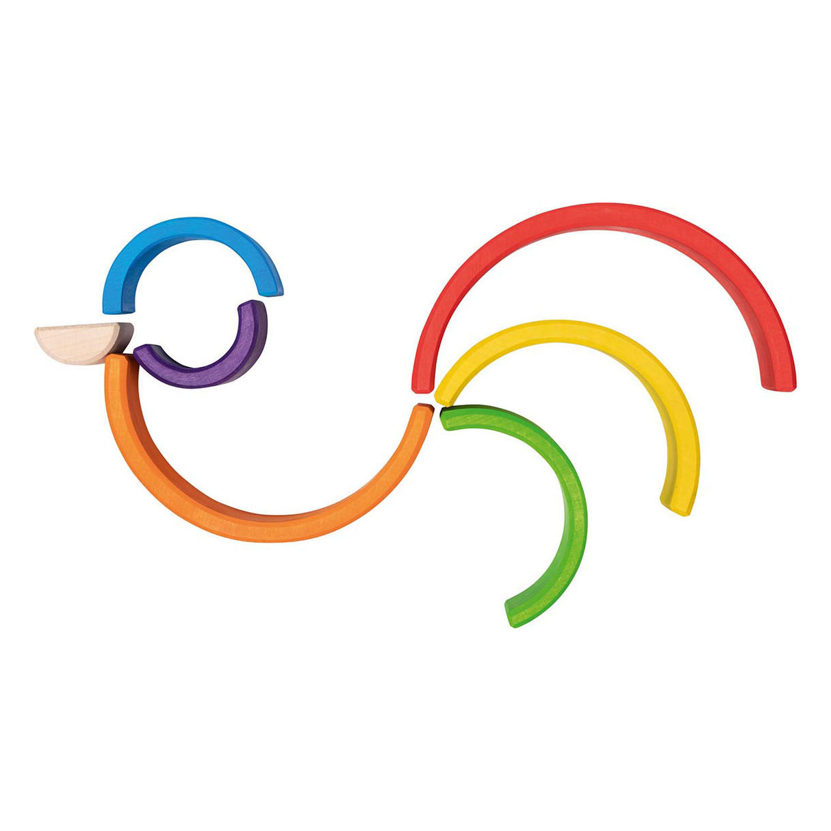 Goki mediniai statybiniai blokeliai vaivorykštė, 5 vnt.