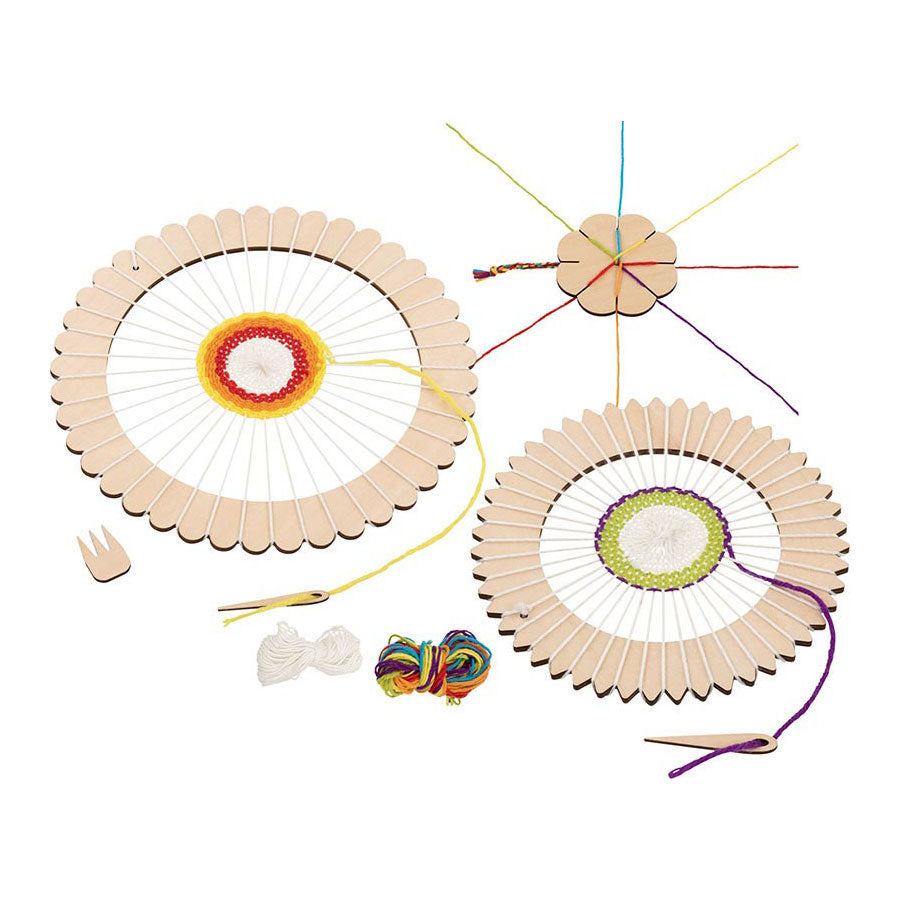 Goki wooden loom round and braided tree craft set
