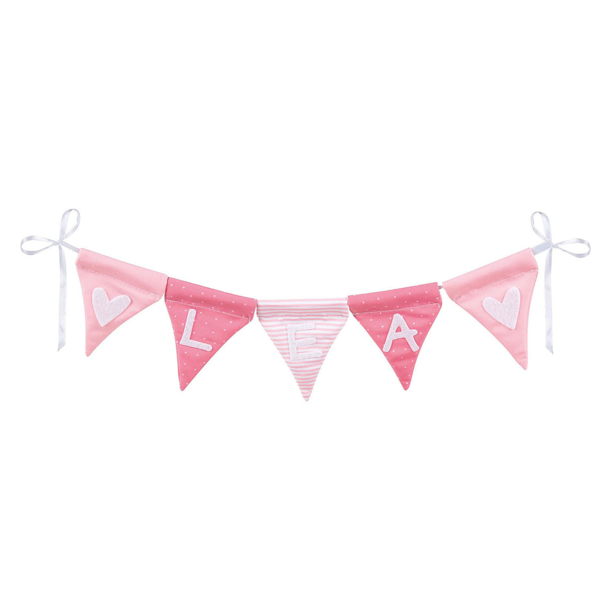 Goki Fabric Flag -Linie Machen Sie Pink mit 10 Flaggen und Alphabet -Zeichen